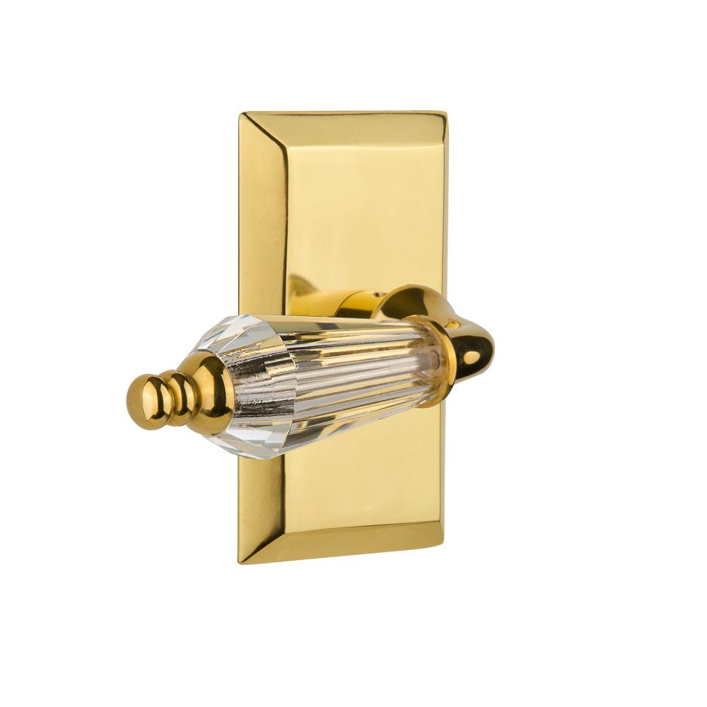 Nostalgic Warehouse 717809  Studio Plate Privacy Parlor Lever in Polished Brass
